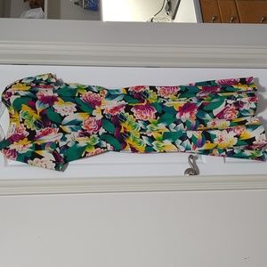 Albert Nipon Floral 100% Silk Dress